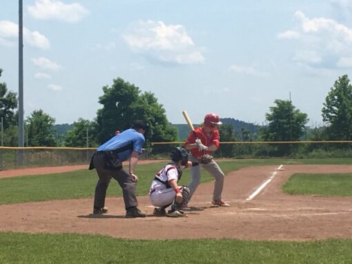 Baseball players playing on Anker Field