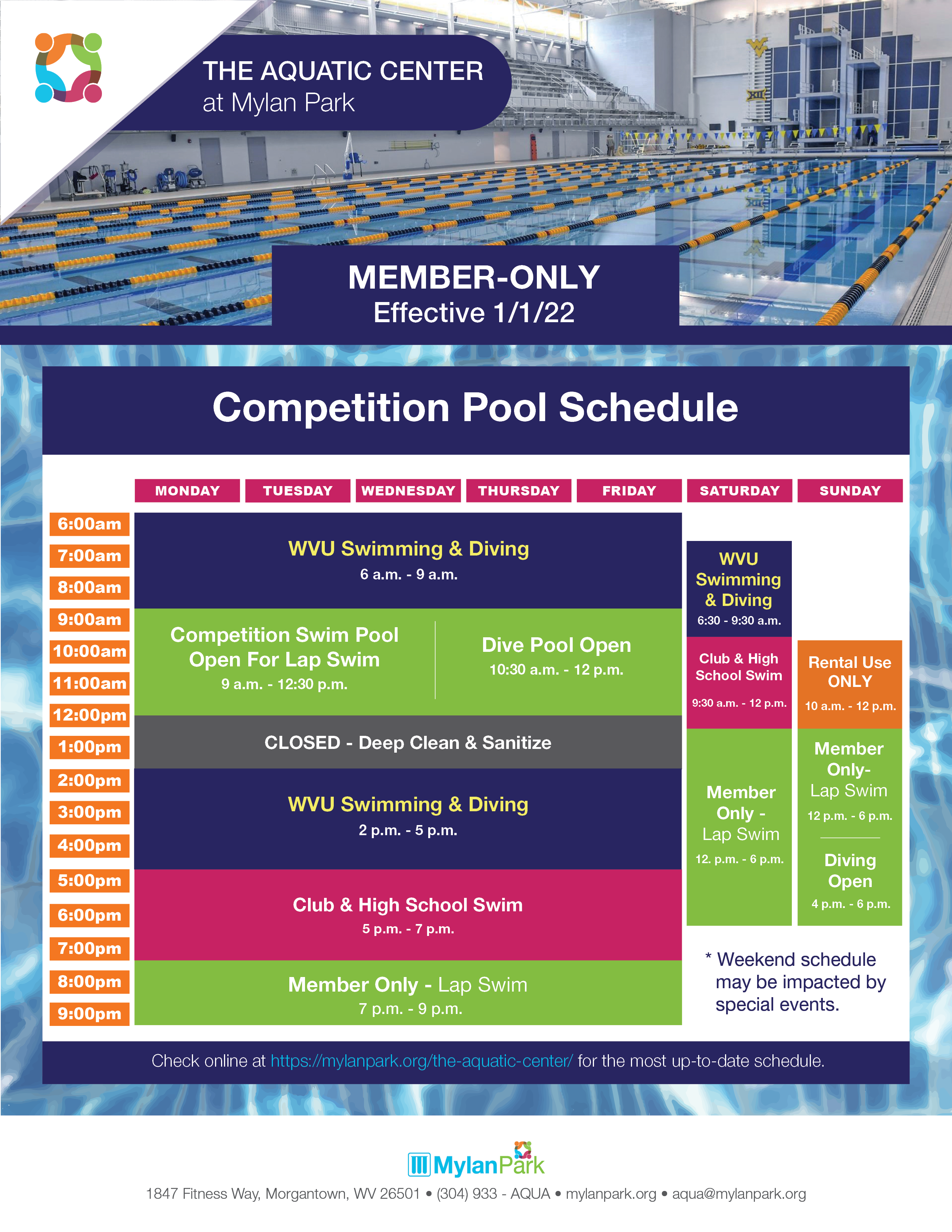 Fall&Winter Comp Pool Schedule