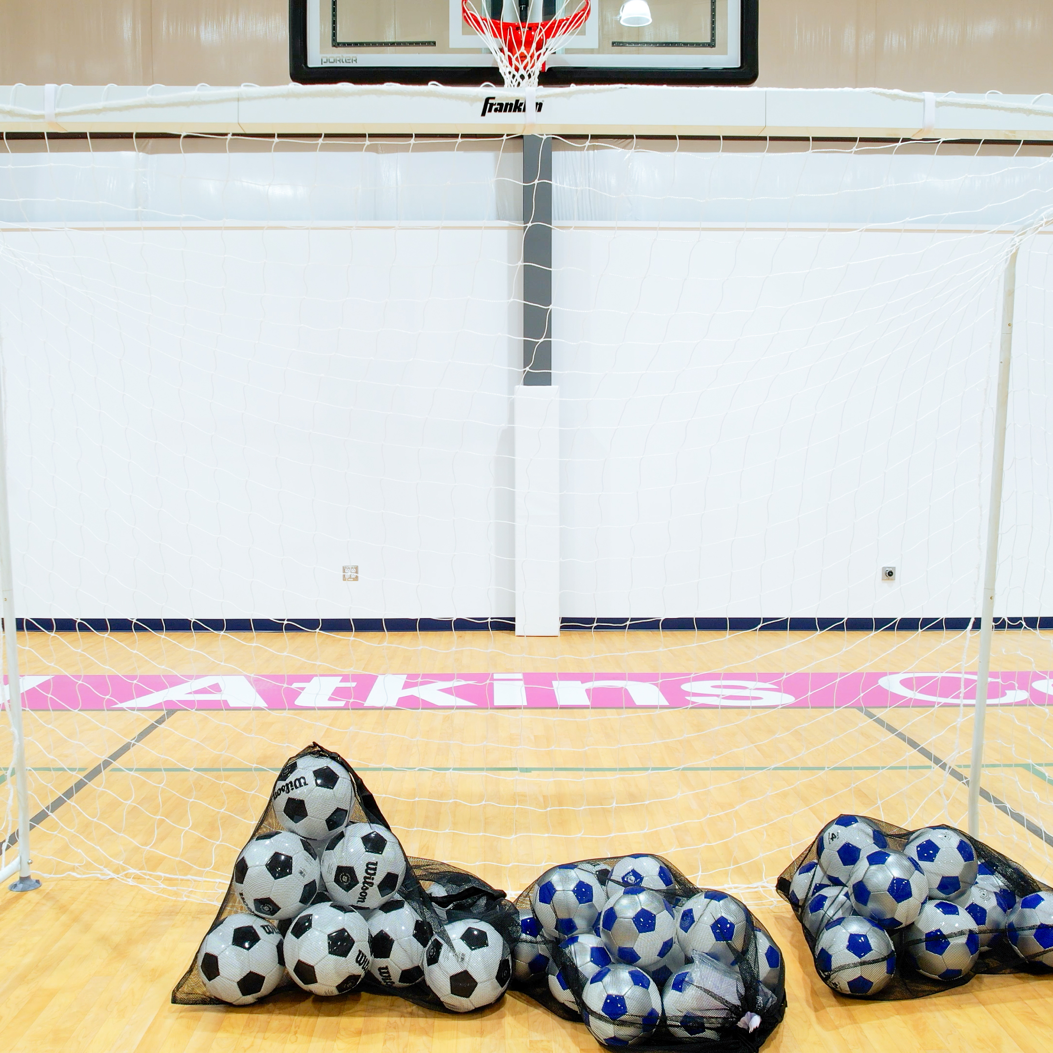 Bud Atkins Court at The Sports Complex at Mylan Park with Futsal balls and goal set up