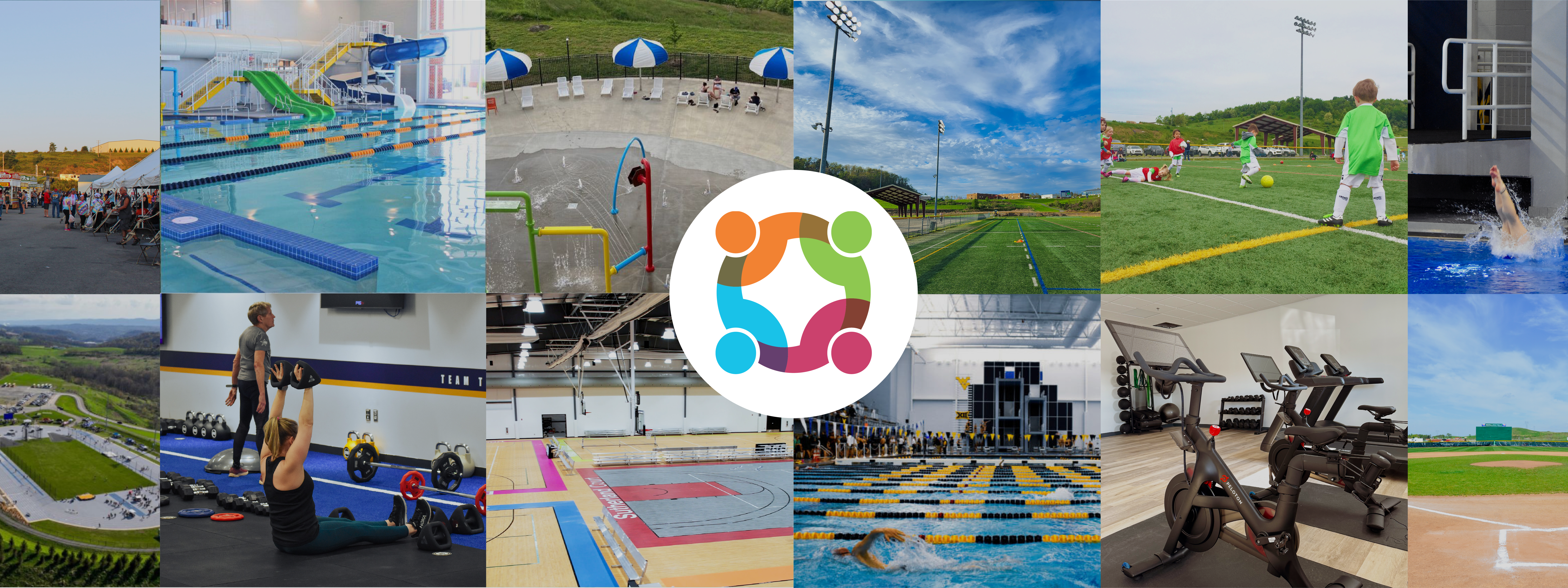 Mylan Park Facilities Pools, Diving Wells, Splash Pad, Basketball Courts, Event Complex, Baseball Field, Multipurpose Fields, Fitness Centers, Competitions, and Parties