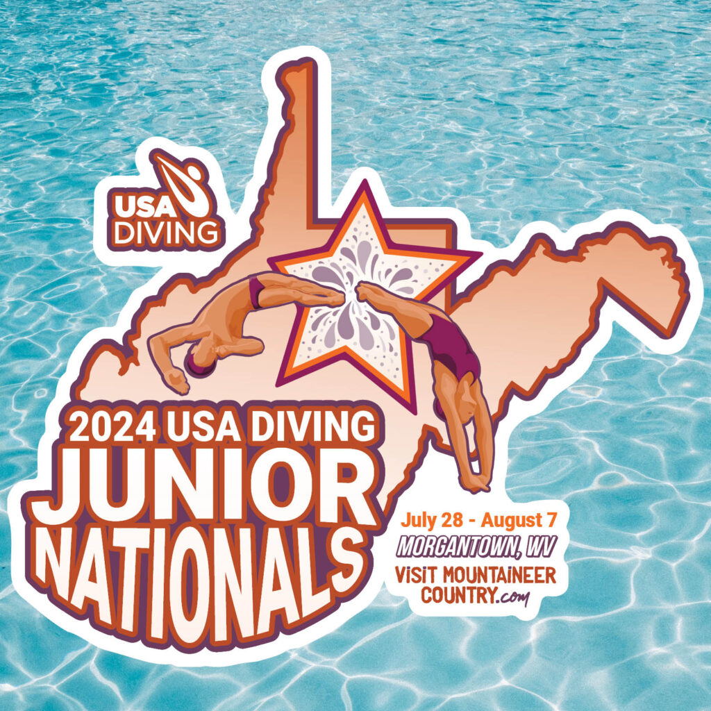 USA Diving Junior Nationals Logo Outline Over Water