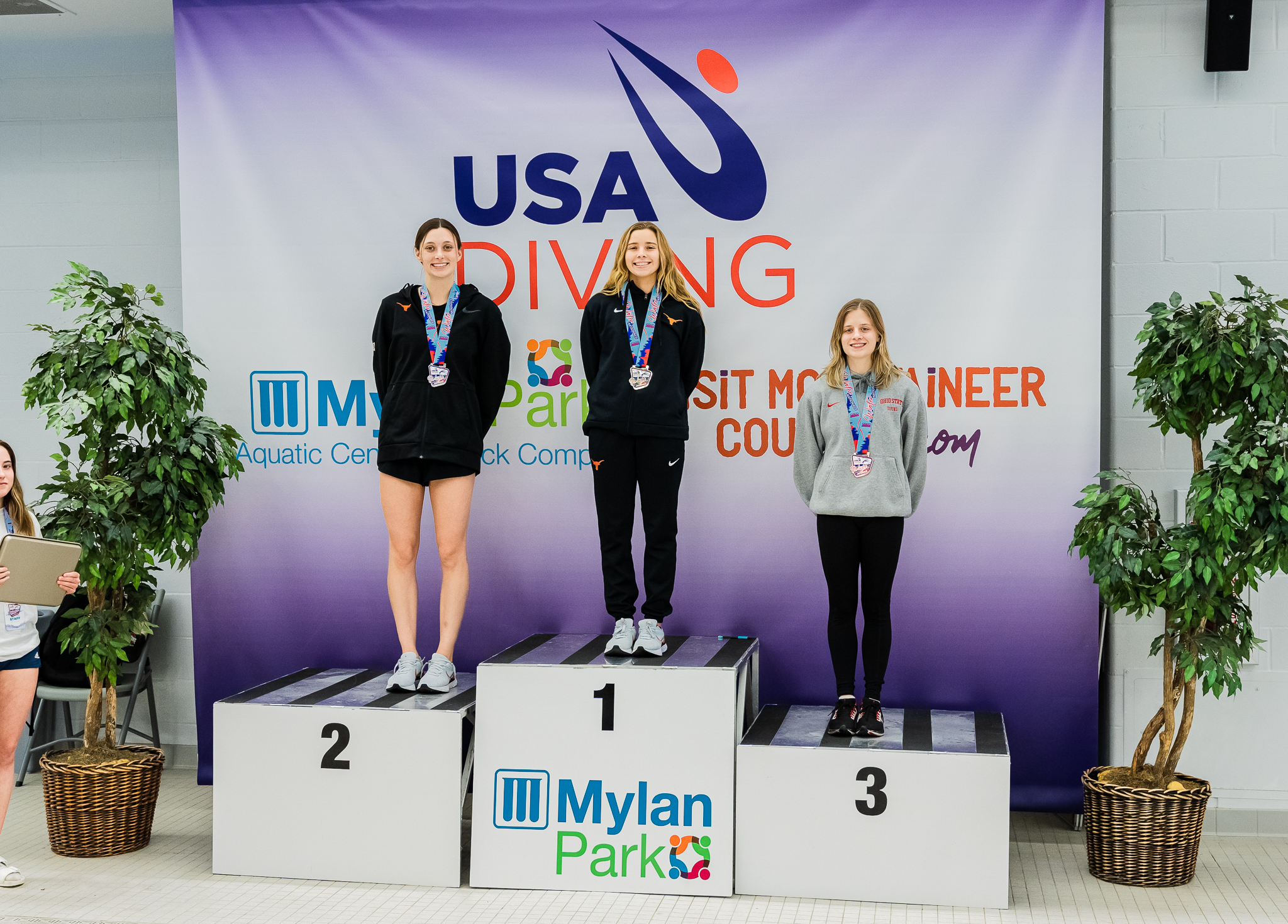 USA Diving Winter Nationals Women's First, Second, and Third Place Winners 12-16-22 at The Aquatic Center at Mylan Park