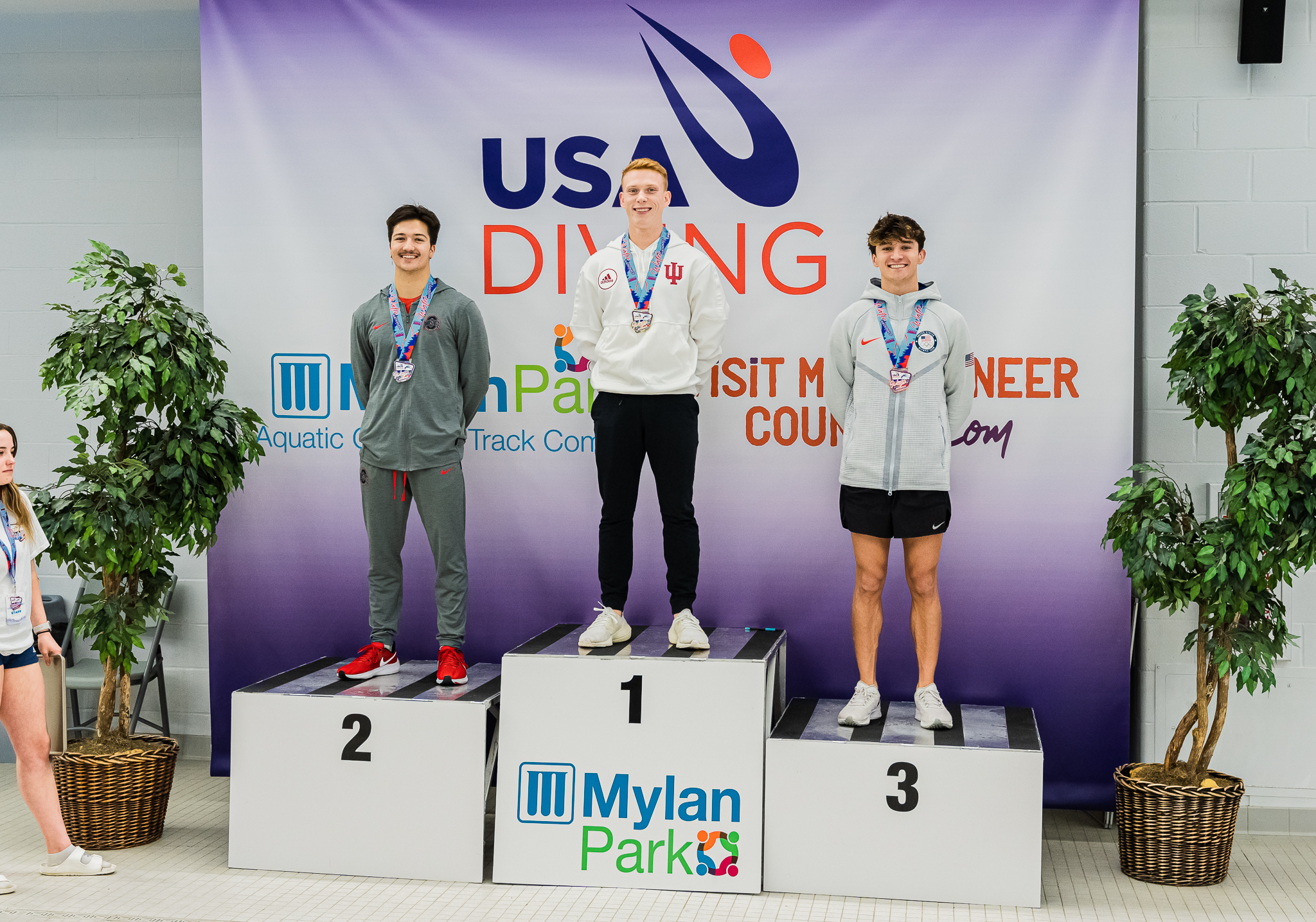 USA Diving Winter Nationals Men's First, Second, and Third Place Winners 12-16-22 at The Aquatic Center at Mylan Park