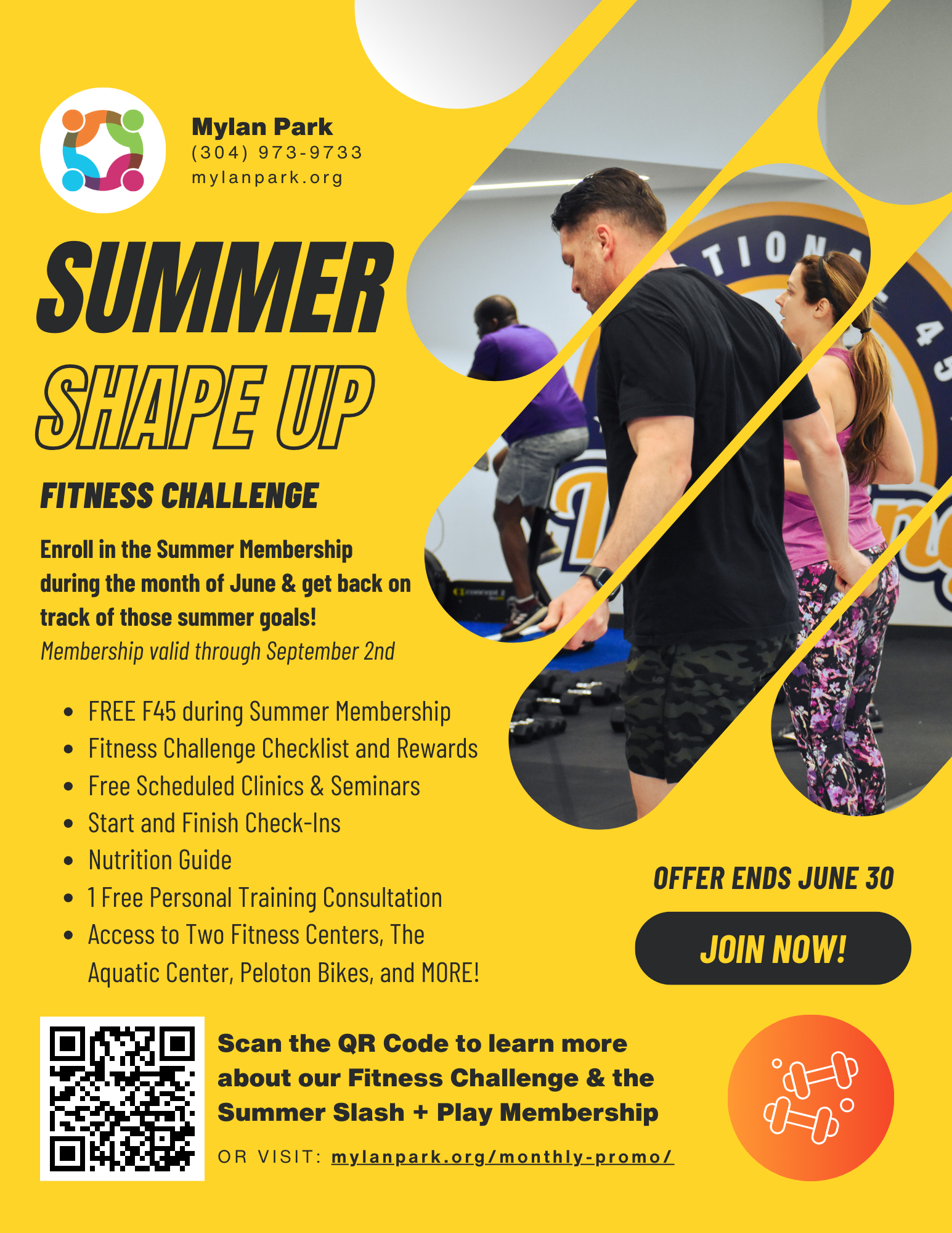 Summer Shape Up Fitness Challenge June 1-30 at Mylan Park