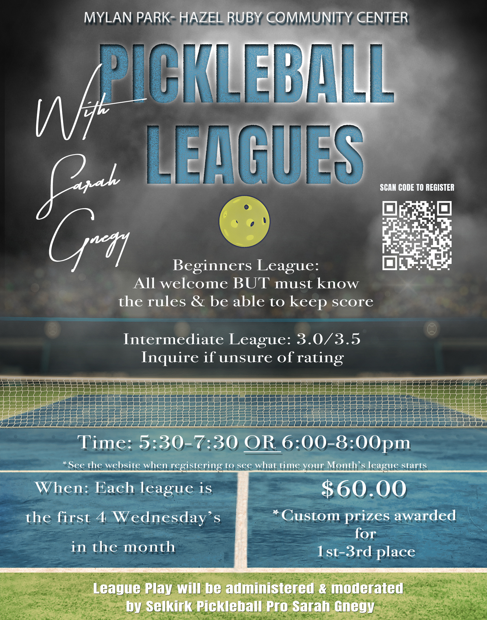 Pickleball Leagues with Sarah Gnegy at Mylan Park