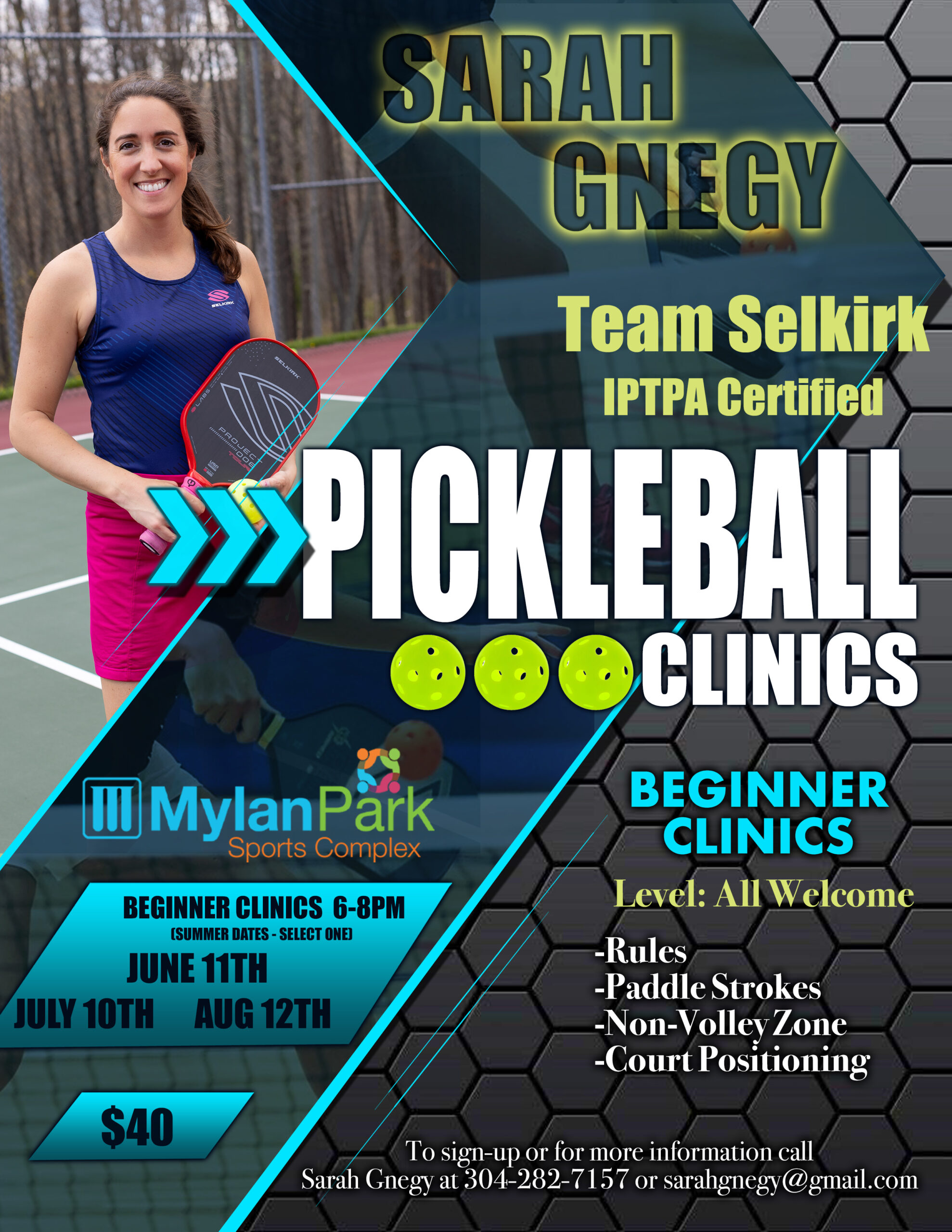 Beginner Clinic Flier Mylan Beginner Pickleball Clinics at Mylan Park