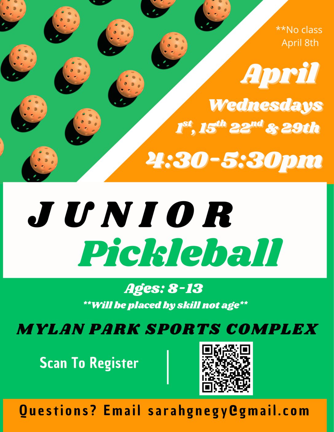 April 2026 Kids Junior Clinic Flier